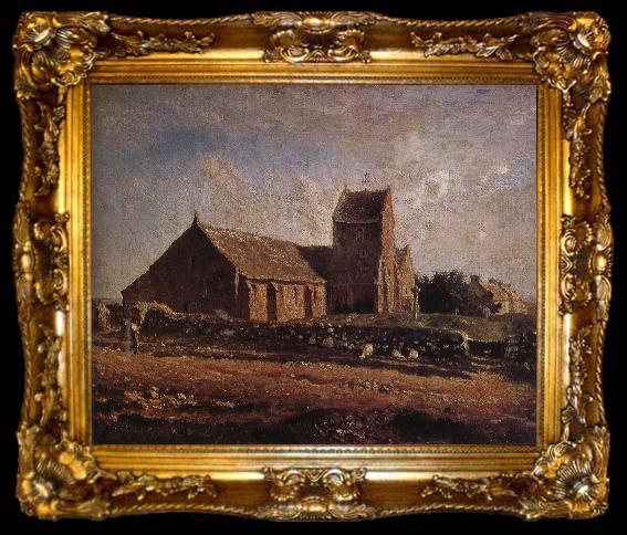 framed  Jean Francois Millet Church, ta009-2
